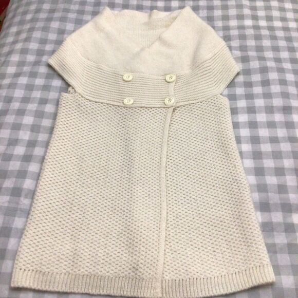 𝅺MOHAIR wool & mohair blend sweater cardigan knit double brest sleeveless - Picture 9 of 16